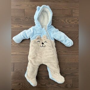 Cozy Blue and Tan Kids One Piece